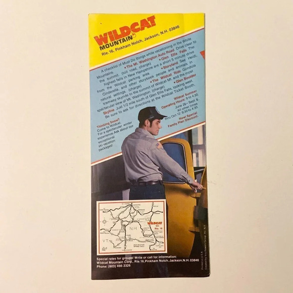 Vintage Lot of 2 New Hampshire Vacation Guide Map and Wildcat Ride Brochures - Picture 11 of 13
